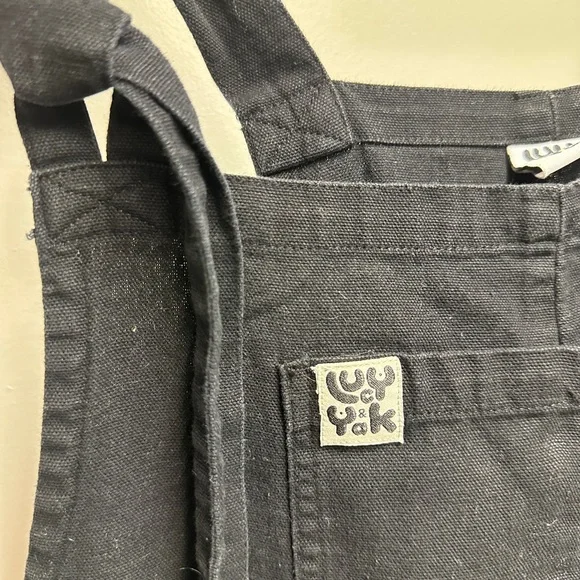 Lucy & Yak - Una Cotton Dungarees in Black - Picture 6 of 6